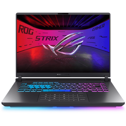 Laptop ASUS ROG Strix G16 G615LM Eclipse Gray, deschis și iluminat RGB