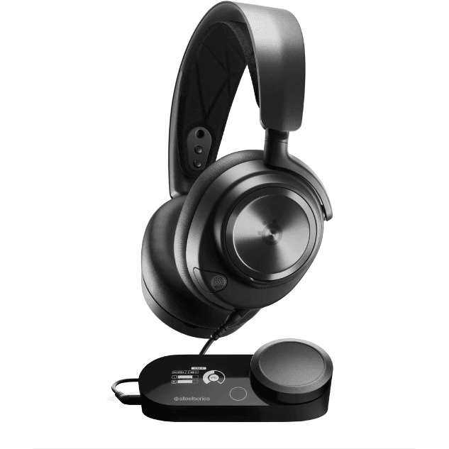 Căști SteelSeries Arctis Nova Pro Wired negre împreună cu GameDAC Gen 2